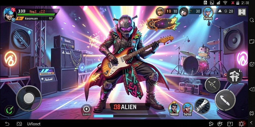 Tampilan gameplay seru dalam game musik 138ALIEN.