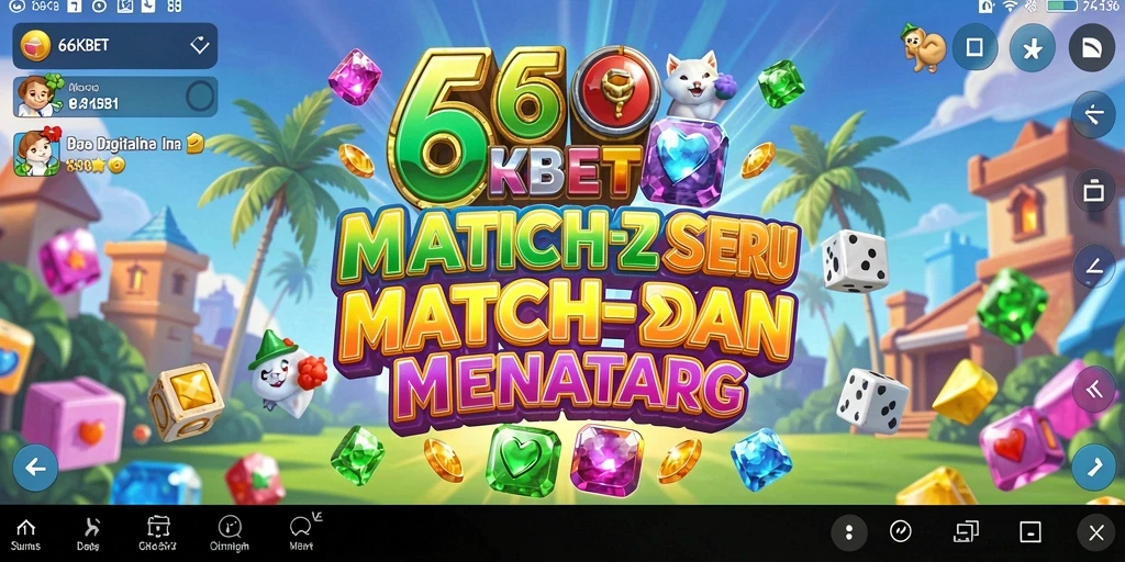 Tampilan gameplay seru dari 66KBET dalam aksi Match-3.