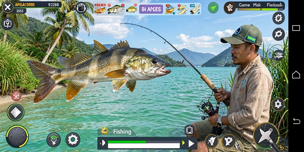 Screenshot gameplay APIGACOR88 menampilkan pengalaman Fishing yang memukau.