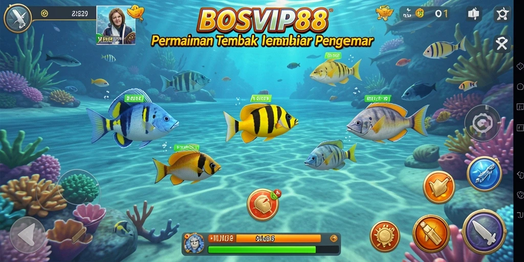 Screenshot gameplay Tembak Ikan yang seru dan mendebarkan.