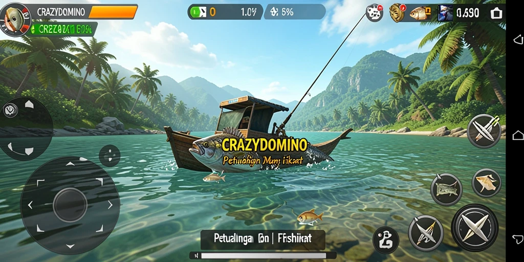 Gameplay menarik dengan aksi memancing yang seru di CRAZYDOMINO.