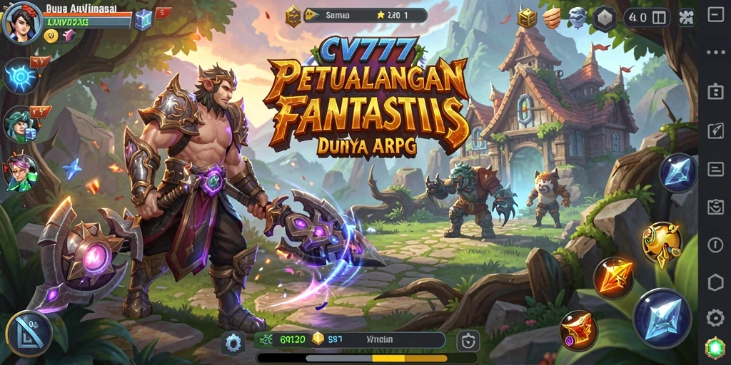 Screenshot utama CV777 menampilkan pertempuran seru dalam mode ARPG.