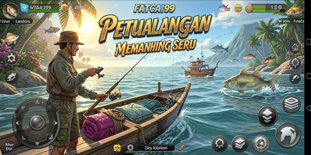 Screenshot gameplay FATCAI99 yang menunjukkan aksi memancing yang seru.