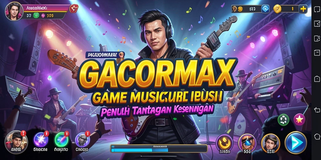 Screenshot GACORMAX menunjukkan gameplay mengasyikkan dengan irama musik.