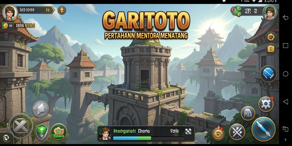 Tampilan gameplay GARITOTO dalam aksi pertahanan menara yang seru.