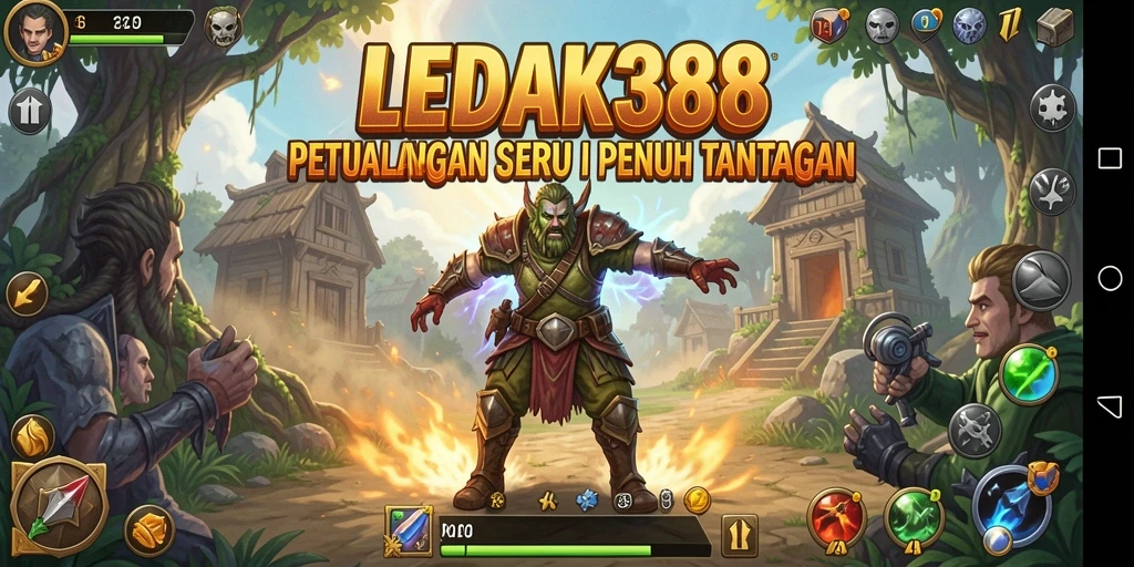 Tangkapan layar gameplay LEDAK388 saat menjelajahi dunia petualangan.