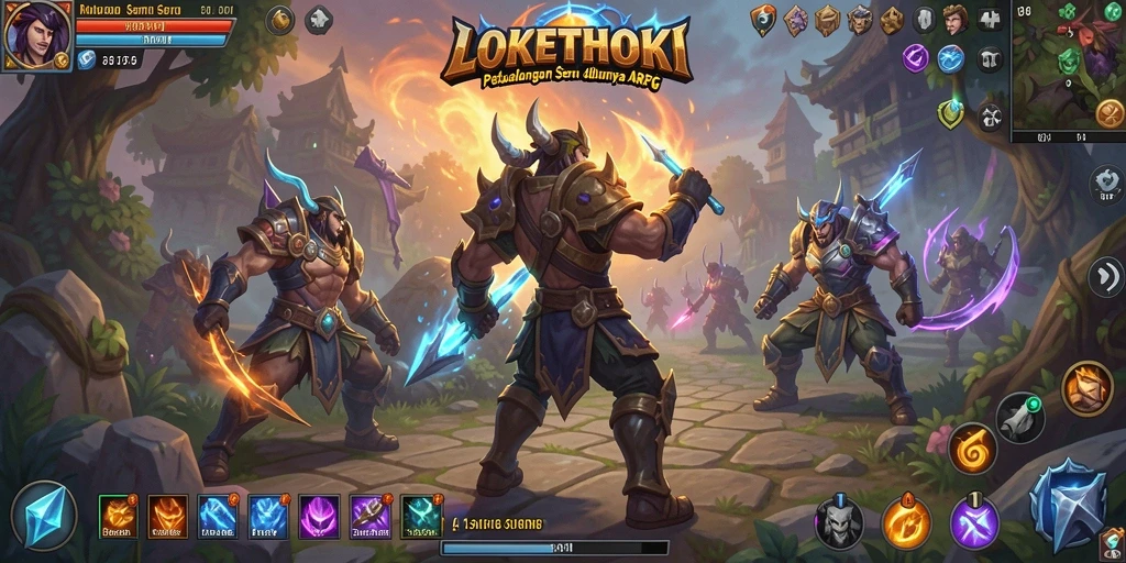 Tangkapan layar utama dari gameplay LOKETHOKI yang epik dan penuh aksi.