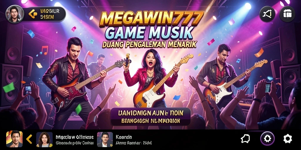 Screenshot gameplay MEGAWIN777 menampilkan momen permainan musik yang seru.
