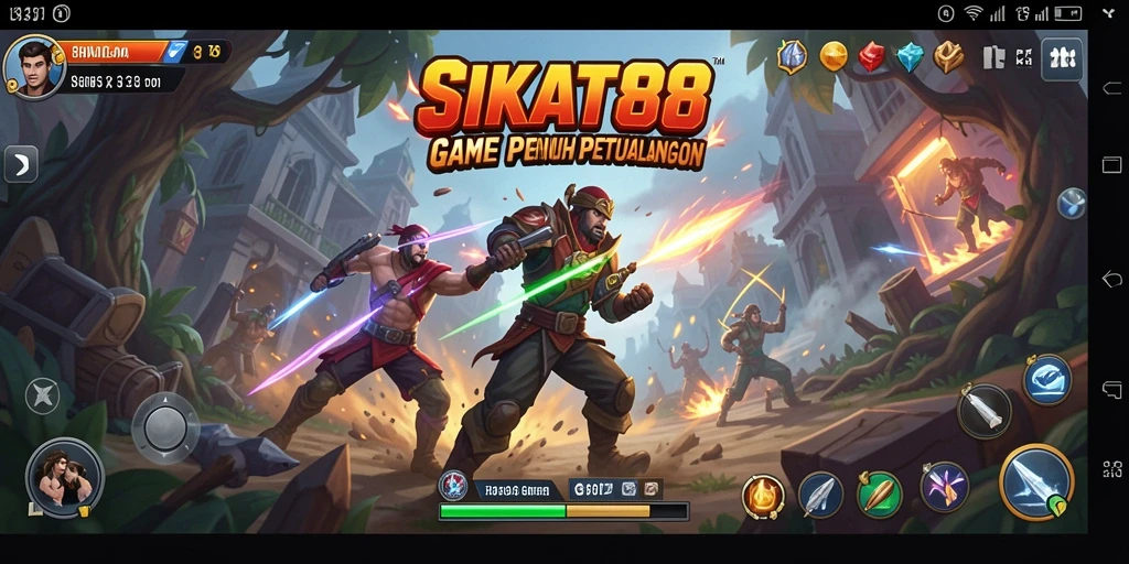 Screenshot gameplay SIKAT88 yang menunjukkan aksi pertempuran yang intens.