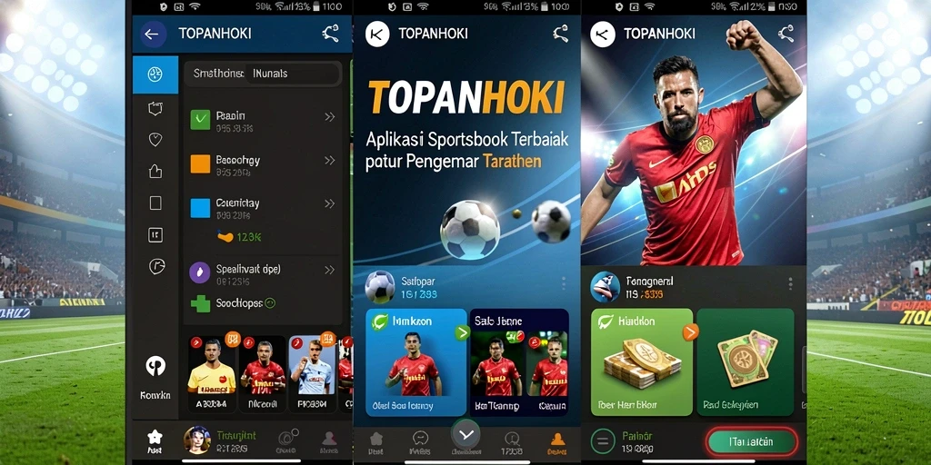 Tangkapan layar TOPANHOKI menampilkan antarmuka aplikasi Sportsbook yang menarik.