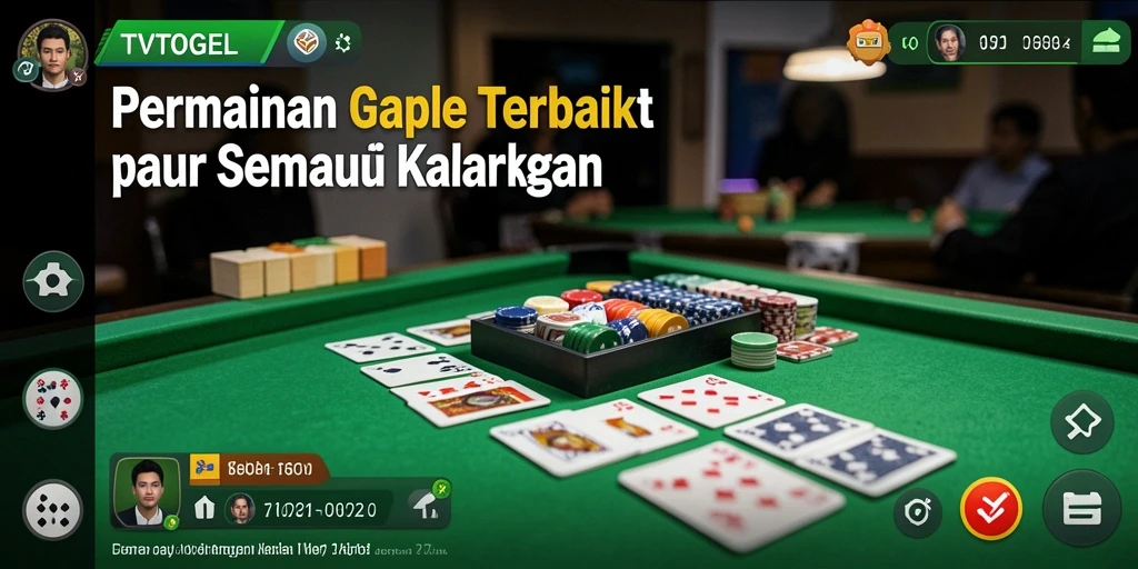 Screenshot gameplay TVTOGEL yang menunjukkan keseruan bermain Gaple.